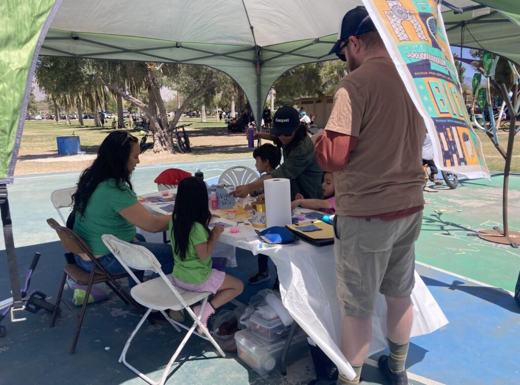 art tent at cyclovia